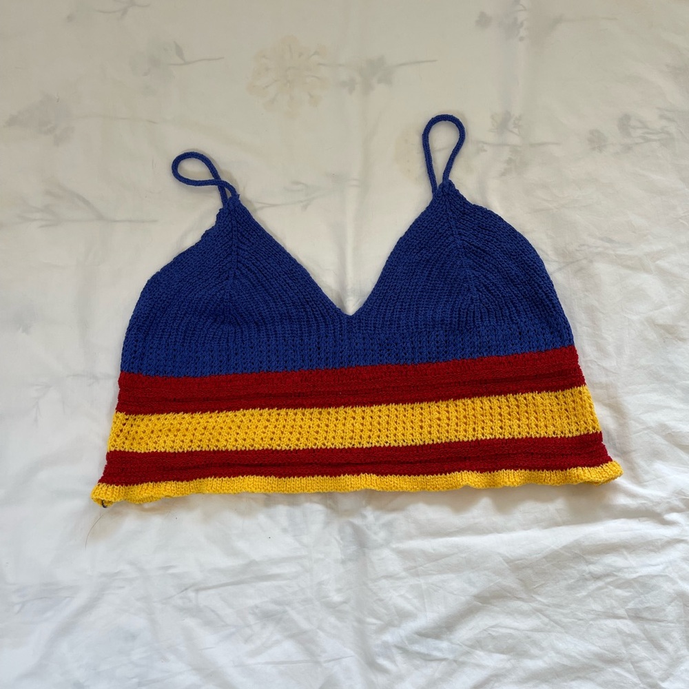 Cider Colorful Knit Crop Top NWT